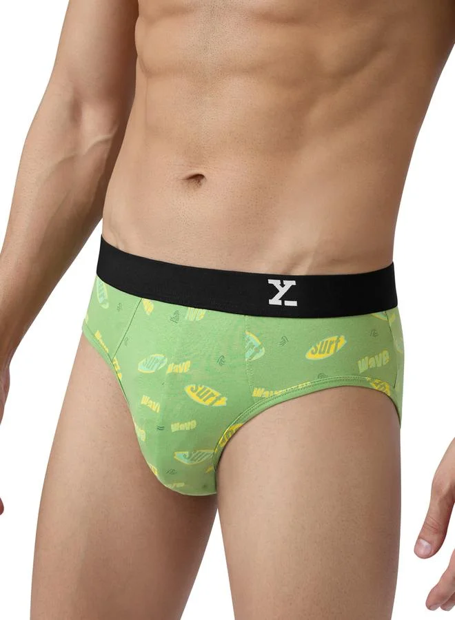 Xyxx  Men Surf Super Combed Cotton Printed Antibacterial Briefs for Men | Best Price UAE