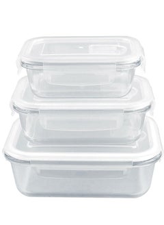 3PCS Glass Storage Containers Airtight Bento Boxes Set with Leak Proof Locking Lids Microwave Safe Glass Crisper for Home Office Kitchen Camping Meal Prep Storage - pzsku/Z1C994484C130B037E5FDZ/45/_/1711709207/a3b96cbf-4454-4a83-874a-42acd5d00515