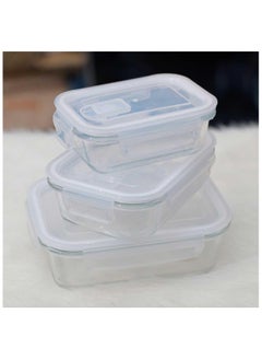 3PCS Glass Storage Containers Airtight Bento Boxes Set with Leak Proof Locking Lids Microwave Safe Glass Crisper for Home Office Kitchen Camping Meal Prep Storage - pzsku/Z1C994484C130B037E5FDZ/45/_/1711709211/9063534b-0f16-404f-b4da-8322d0ec9134