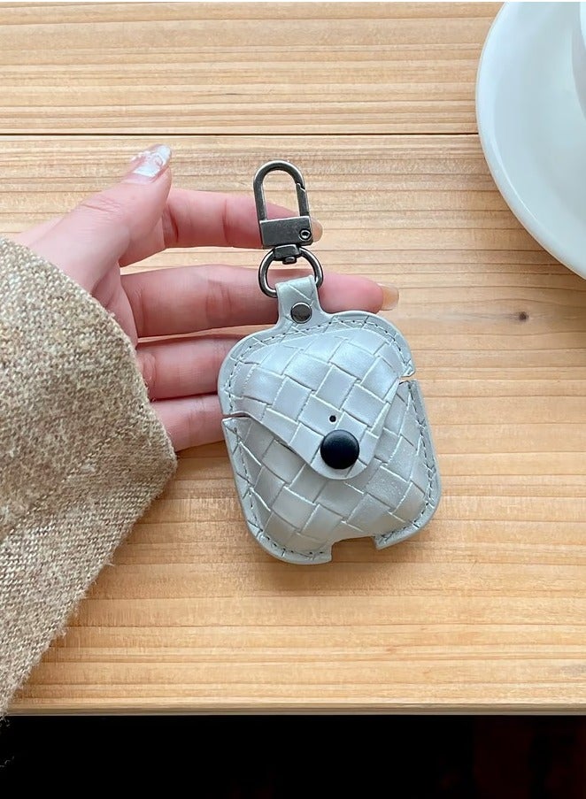 1 pcs of Leather Case Compatible with  Airpods 1 & 2, Leather Protective Cover Skin with Carabiner Clip Fashion - Image 1