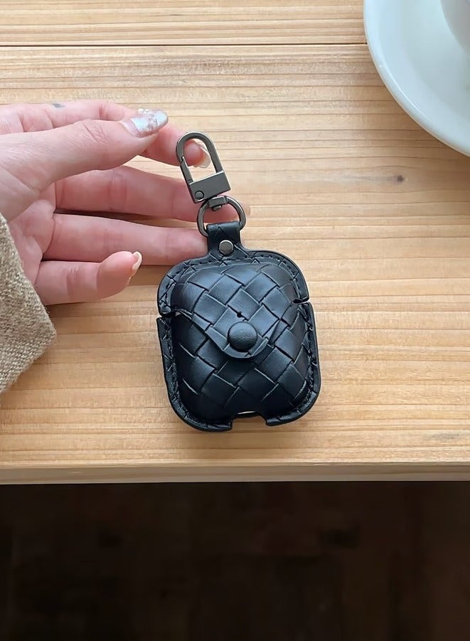 1 pcs of Leather Case Compatible with  Airpods 1 & 2, Leather Protective Cover Skin with Carabiner Clip Fashion - Image 4