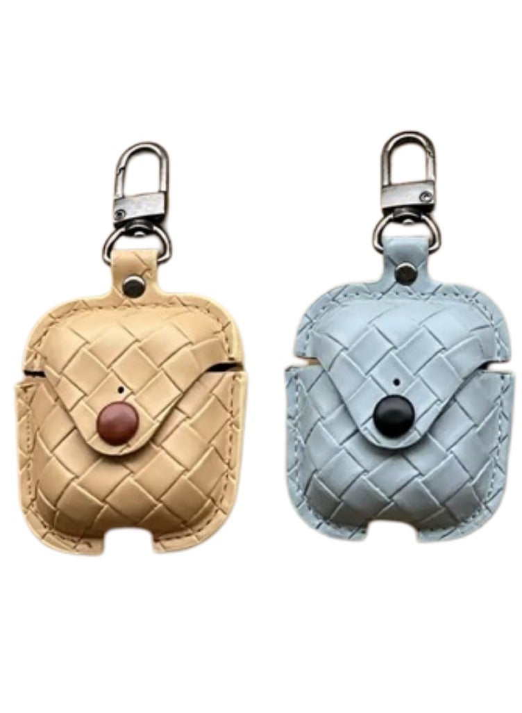 1 pcs of Leather Case Compatible with  Airpods 1 & 2, Leather Protective Cover Skin with Carabiner Clip Fashion - Image 3