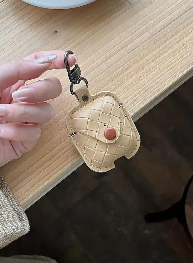 1 pcs of Leather Case Compatible with  Airpods 1 & 2, Leather Protective Cover Skin with Carabiner Clip Fashion - Image 2