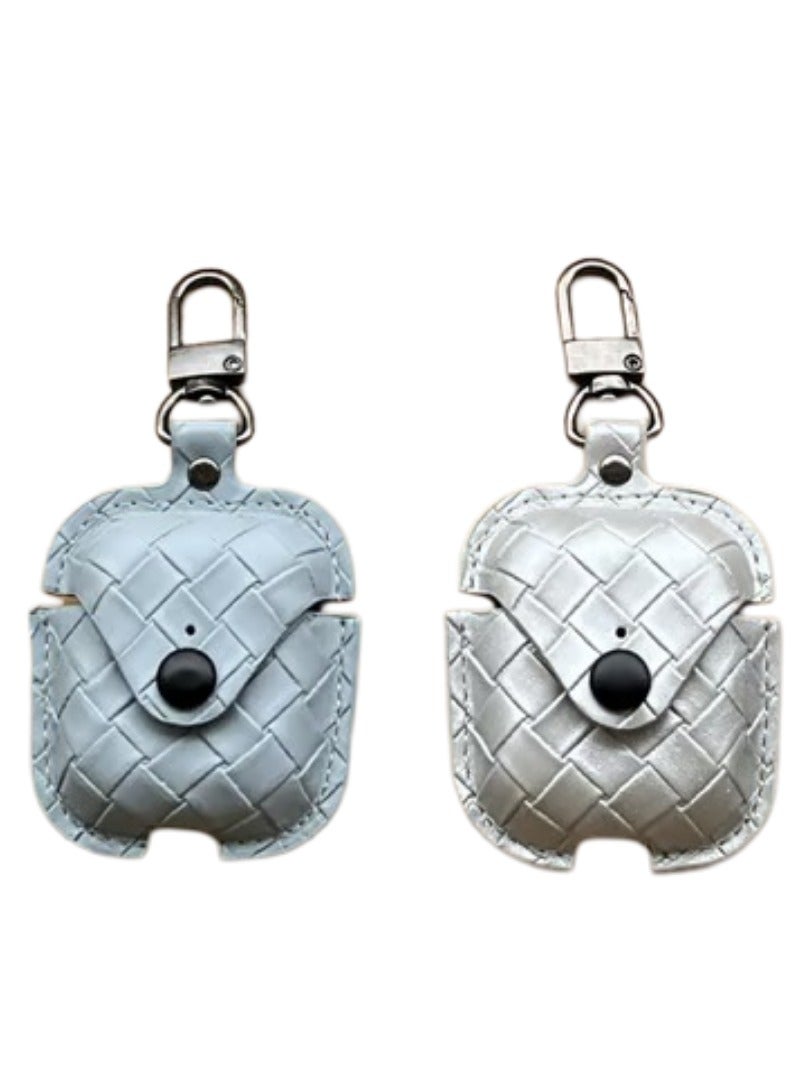 1 pcs of Leather Case Compatible with  Airpods 1 & 2, Leather Protective Cover Skin with Carabiner Clip Fashion - Image 5