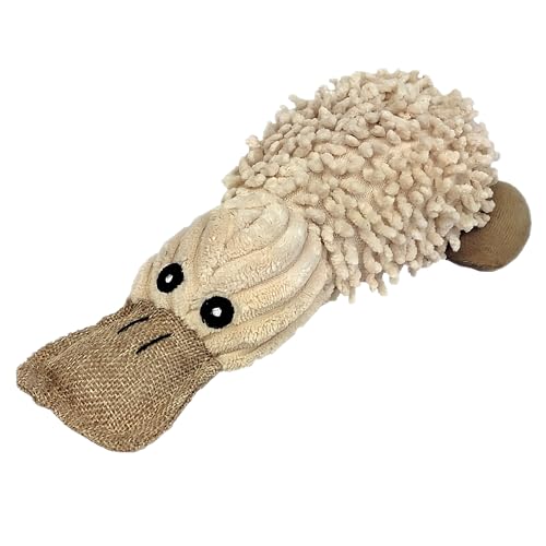 Pet Lou 2017 Petlou 10 Natural Platypus Durable Squeaker Dog Toys Durable Fabric Tough and Reliable for Aggressive Chewers - Image 1