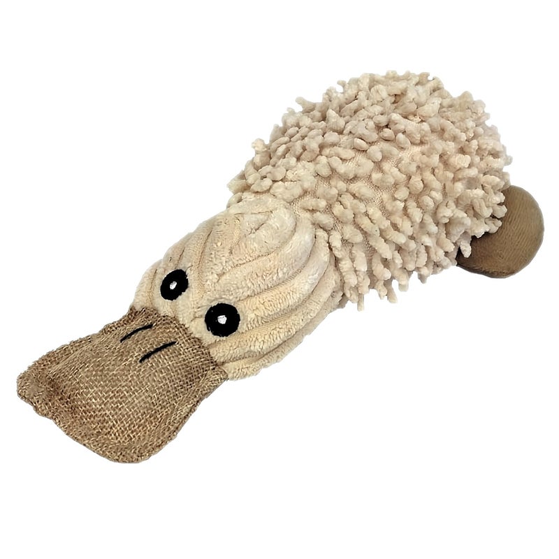 Pet Lou 2017 Petlou 10 Natural Platypus Durable Squeaker Dog Toys Durable Fabric Tough and Reliable for Aggressive Chewers - Image 2