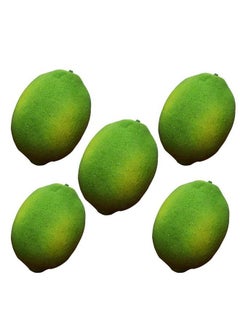 Lorigun 5Pcs Faux Limesfake Lemonslifelike Artificial Limesfake Green Lemons Artificial Fruit Lemon For Home Kitchen Party Decoration 5Pcs(Large Size 3.5" X 2.1")  - Image 1