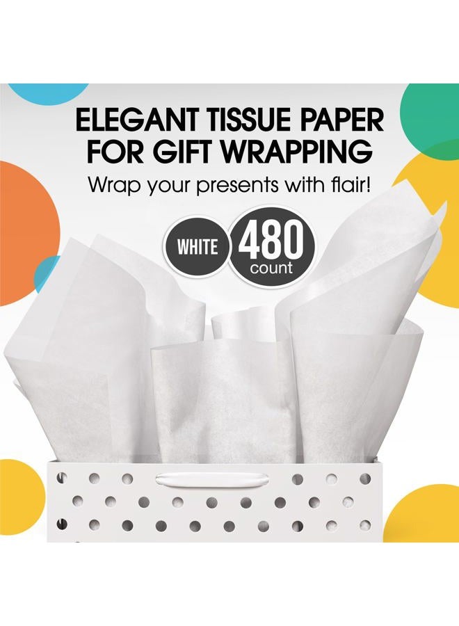 Crown Display 480 Sheets Bulk White Tissue Paper - 15" x 20" Packing Paper Sheets for Moving - 10lb Wrapping Paper - Newsprint Paper for Packing, Gift Wrapping, Moving Supplies & Protecting - Image 3