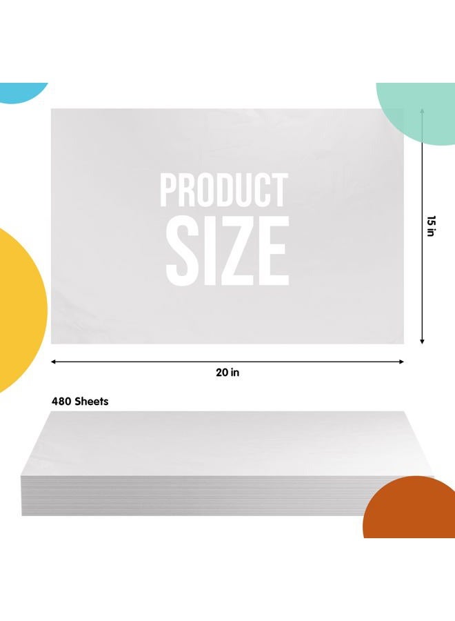 Crown Display 480 Sheets Bulk White Tissue Paper - 15" x 20" Packing Paper Sheets for Moving - 10lb Wrapping Paper - Newsprint Paper for Packing, Gift Wrapping, Moving Supplies & Protecting - Image 2