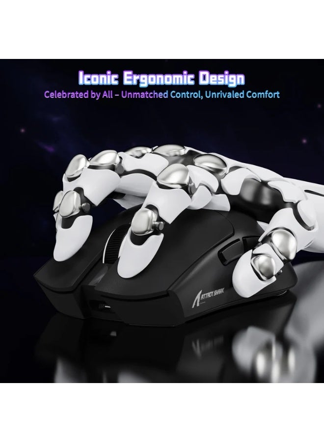 Attack Shark X11SE Ultralight Wireless Tri-Mode Gaming Mouse - 2.4GHz/USB-C Wired/Bluetooth PixArt PAW3311 Gaming Sensor, 22K DPI, 5 Programmable Buttons for Laptops, PC, Mac - Black - Image 3