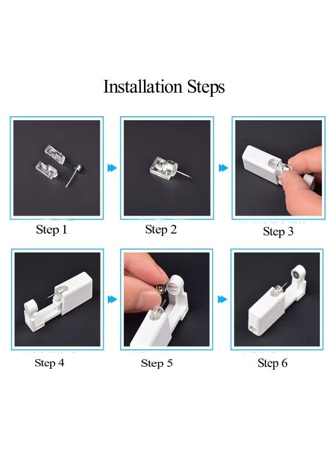 Gecomo Ear Piercing Gun Kit - 2 Pack Disposable Safety Tool with Alcohol Pad and 4mm Crystal Earrings - Image 3