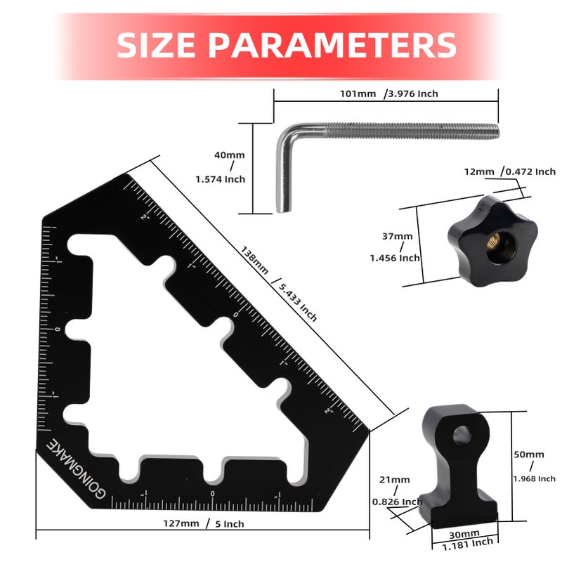 GOINGMAKE Corner Clamps for Woodworking Tools 45 and 90 Degree Clamps Aluminum Alloy Positioning Squares Right Angle Clamps Clamping Squares for Picture Frame Box Cabinets Drawers - Image 2