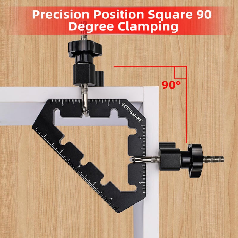GOINGMAKE Corner Clamps for Woodworking Tools 45 and 90 Degree Clamps Aluminum Alloy Positioning Squares Right Angle Clamps Clamping Squares for Picture Frame Box Cabinets Drawers - Image 4