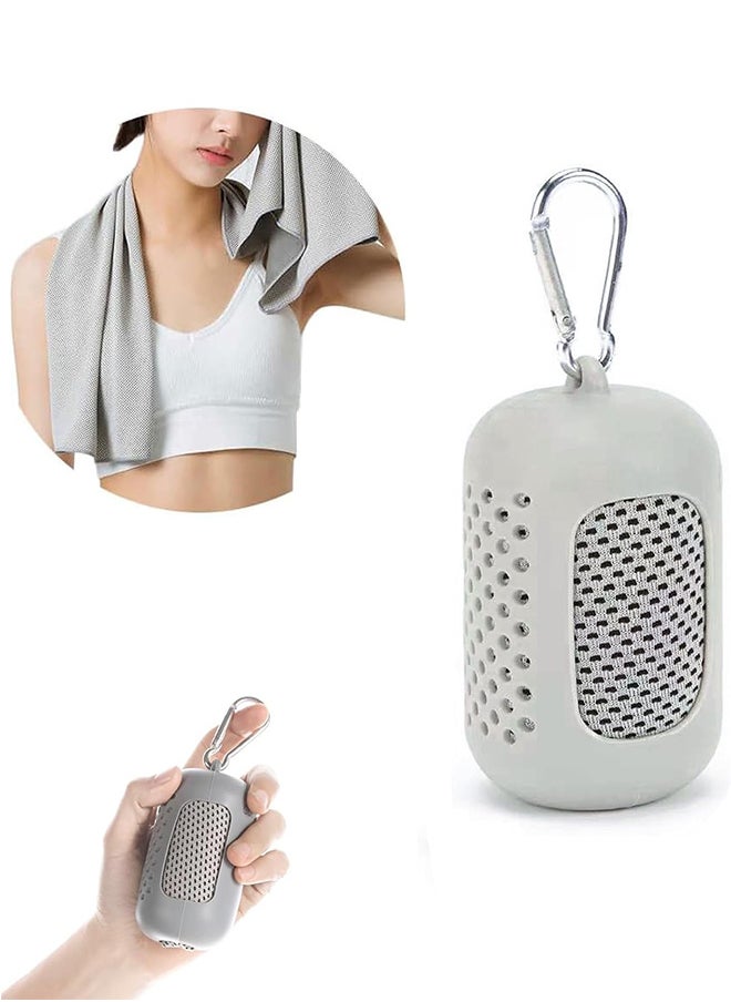 RATSAW Cooling Ice Towel for Neck and Face with Portable Silicone Storage Box Breathable Sweat Towel for Yoga Running Gym Outdoor Sports 90cm x 30cm  - Image 1