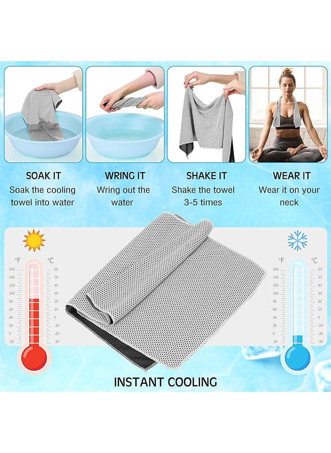 RATSAW Cooling Ice Towel for Neck and Face with Portable Silicone Storage Box Breathable Sweat Towel for Yoga Running Gym Outdoor Sports 90cm x 30cm  - Image 5