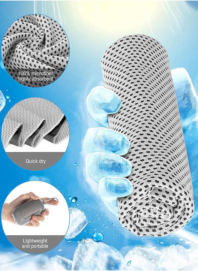 RATSAW Cooling Ice Towel for Neck and Face with Portable Silicone Storage Box Breathable Sweat Towel for Yoga Running Gym Outdoor Sports 90cm x 30cm  - Image 3