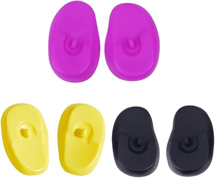 VASANA 3 Pairs Reusable Silicone Ear Covers Hair Dye Waterproof Silicon Ear Protectors for Hair Dryer Color Random - Image 1