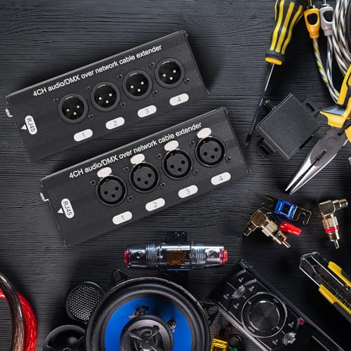 Copkim 4 Pack 4 Channel 3 Pin Multi Network XLR Cable Breakout 3 Pin XLR Male and Female Over RJ45 Ethercon Cable Multi Extender for Stage Lighting and Home Recording Studio Compatible - Image 4