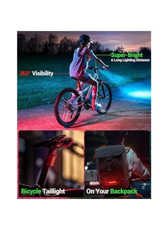 Bike Light, High Lumens Super Bright Bicycle Light, 6+4 Modes USB Rechargeable Bike Headlight & Tail Light Set, Waterproof Safety Bike Front & Rear Light for Road, Mountain, Night Riding - Image 5