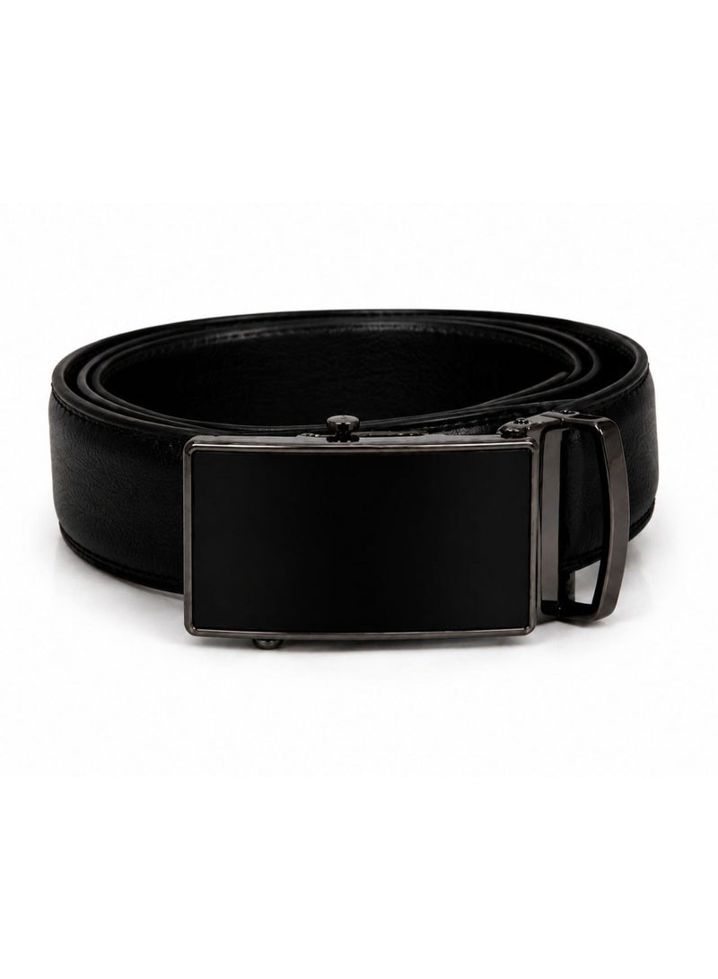 **Men’s Genuine Leather Belt – Premium Black Classic Belt with Adjustable Metal Buckle | Imported European Quality Formal Belt for Business, Weddings & Special Occasions** - Image 1