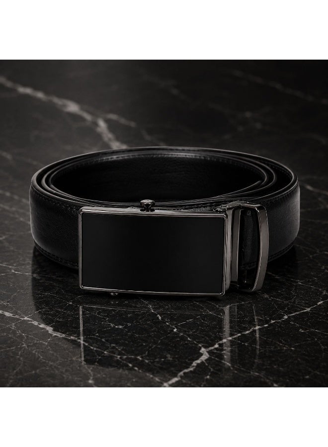**Men’s Genuine Leather Belt – Premium Black Classic Belt with Adjustable Metal Buckle | Imported European Quality Formal Belt for Business, Weddings & Special Occasions** - Image 2