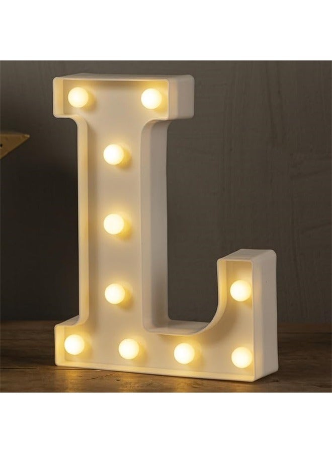 LED Letter Lights Sign Marquee Light Up Letters Sign for Night Light Wedding/Birthday Party Battery Lamp Home Bar Decoration(L) - Image 2