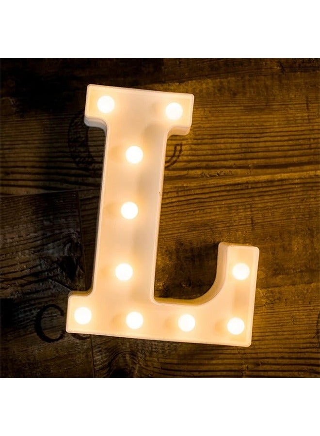LED Letter Lights Sign Marquee Light Up Letters Sign for Night Light Wedding/Birthday Party Battery Lamp Home Bar Decoration(L) - Image 3