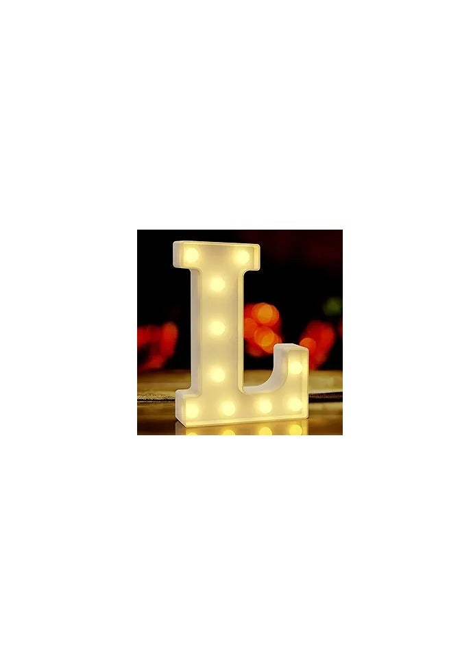 LED Letter Lights Sign Marquee Light Up Letters Sign for Night Light Wedding/Birthday Party Battery Lamp Home Bar Decoration(L) - Image 4