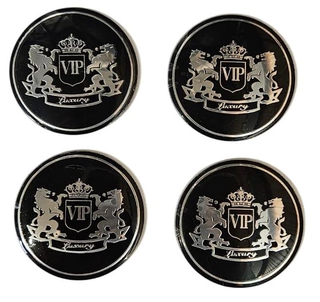 Spedy Car Alloy Wheel Cap Wheel Hub Caps Centre Cover Simple Stick On Compatible with Any car VIP Design Set of 4 Spennwheln10 - Image 1