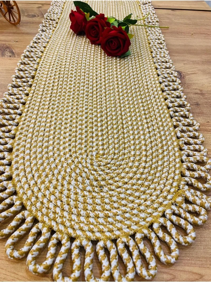 بدز ديري BDZ Leather Jute Bohemian Style Decorative Runner 30x80 cm