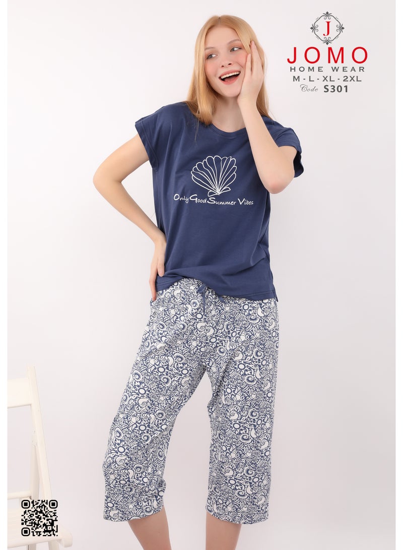 جومو هوم وير S301B SEASHELL CAPRI PANTS  - Image 2