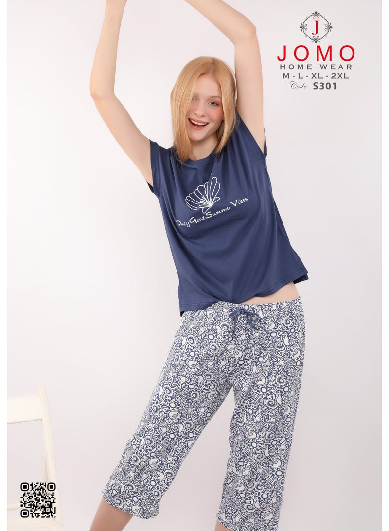 جومو هوم وير S301B SEASHELL CAPRI PANTS  - Image 3