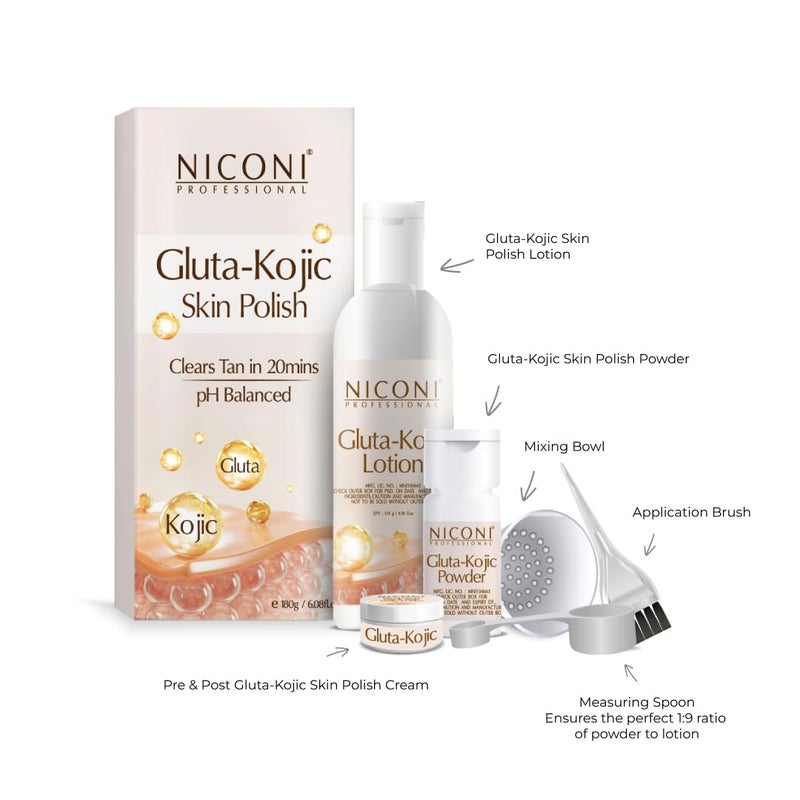 Niconi NICONI GlutaKojic Skin Polish Instant Tan Removal Glowing Skin Infused with Kojic Acid Glutathione Ideal for All Skin Types Lightens Suntan 180g  - Image 2