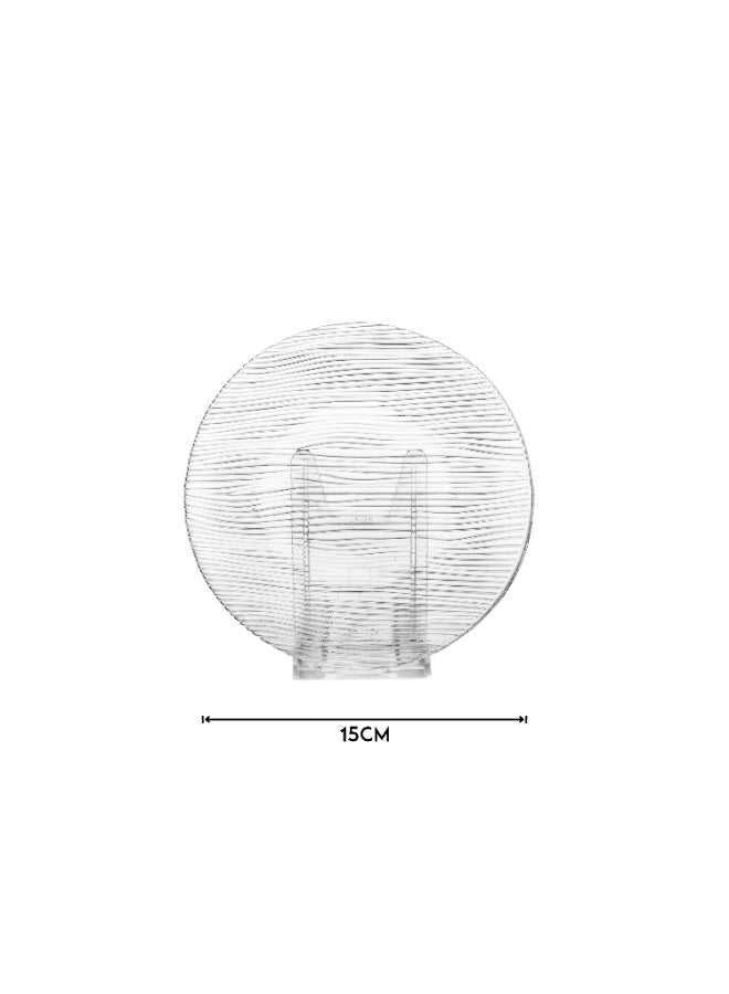 Dania Set of 6 glass plates for desserts, all presentations, and elegant occasions, with a metal stand. Plate size: 15 cm. - Image 5