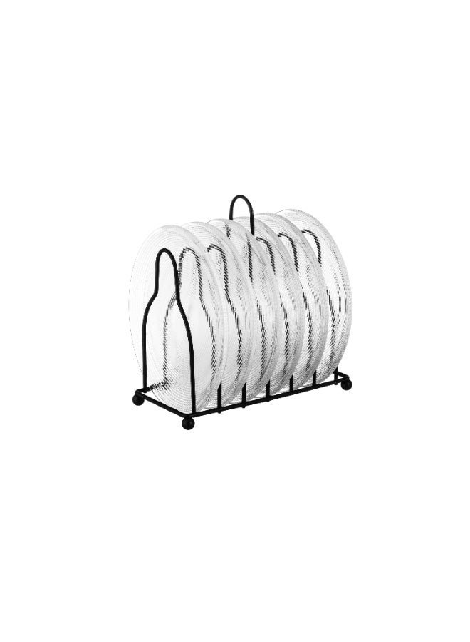 Dania Set of 6 glass plates for desserts, all presentations, and elegant occasions, with a metal stand. Plate size: 15 cm. - Image 3