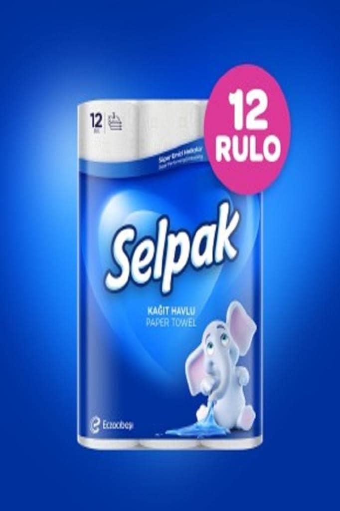 Selpak 3 Ply Kitchen Paper Towel 12 Rolls 80 Sheets - Image 1