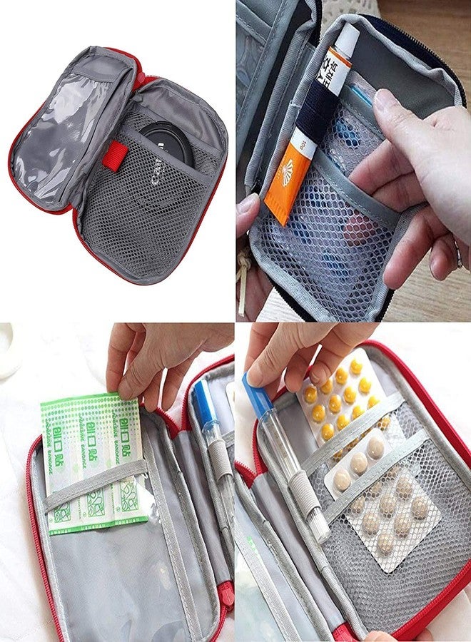 Rasdion Mini First Aid Kit Pouch Medicine | Travel Storage Bag Tablet Storage Organizer Bag | Cosmetic Storage Box for Man and Woman (Multi Color) - Image 4