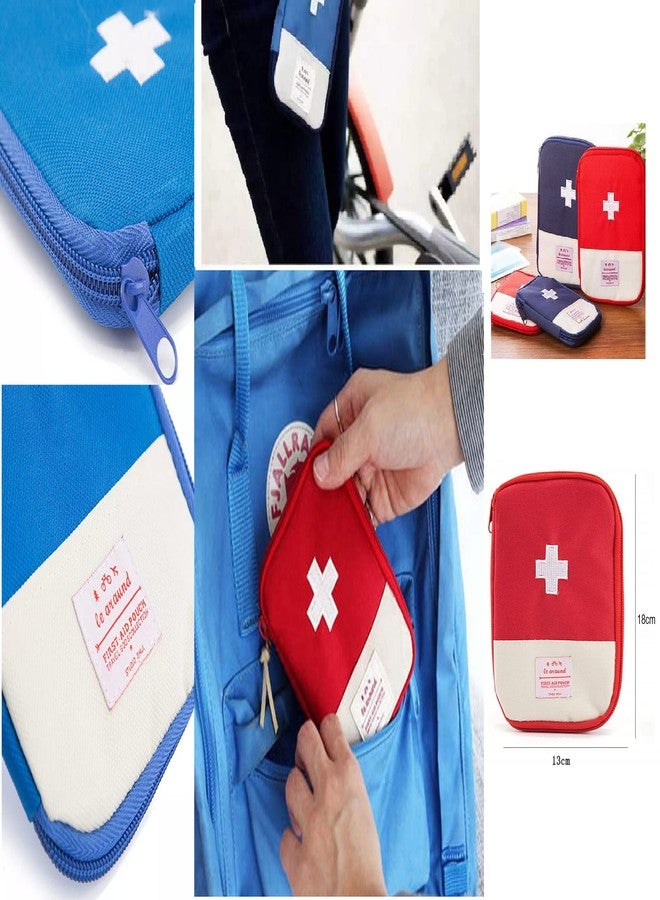 Rasdion Mini First Aid Kit Pouch Medicine | Travel Storage Bag Tablet Storage Organizer Bag | Cosmetic Storage Box for Man and Woman (Multi Color) - Image 2