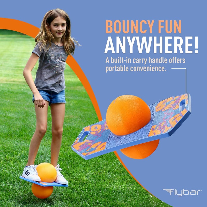 Flybar Pogo Trick Ball for Kids – Balance Bounce Board with Anti-Slip Deck – Pump Included - Indoor & Outdoor Toys for Boys and Girls Fun Way to Reduce Screen Time Supports up to 160 lbs – Ages 6+ - Image 5