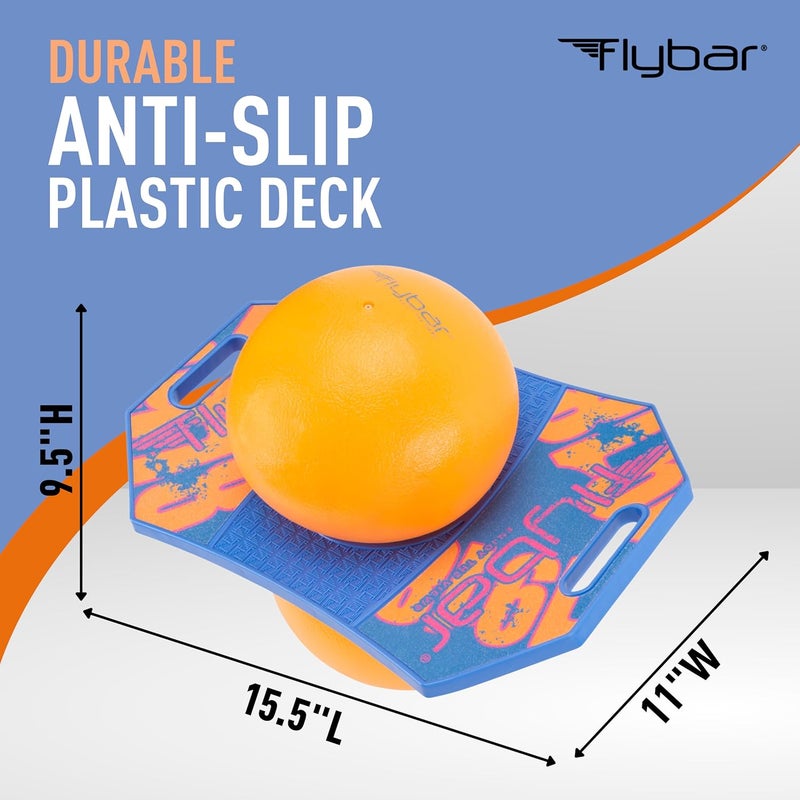 Flybar Pogo Trick Ball for Kids – Balance Bounce Board with Anti-Slip Deck – Pump Included - Indoor & Outdoor Toys for Boys and Girls Fun Way to Reduce Screen Time Supports up to 160 lbs – Ages 6+ - Image 4
