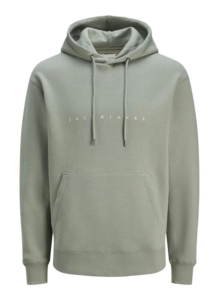 جاك اند جونز Logo Print Pull Over Hoodie