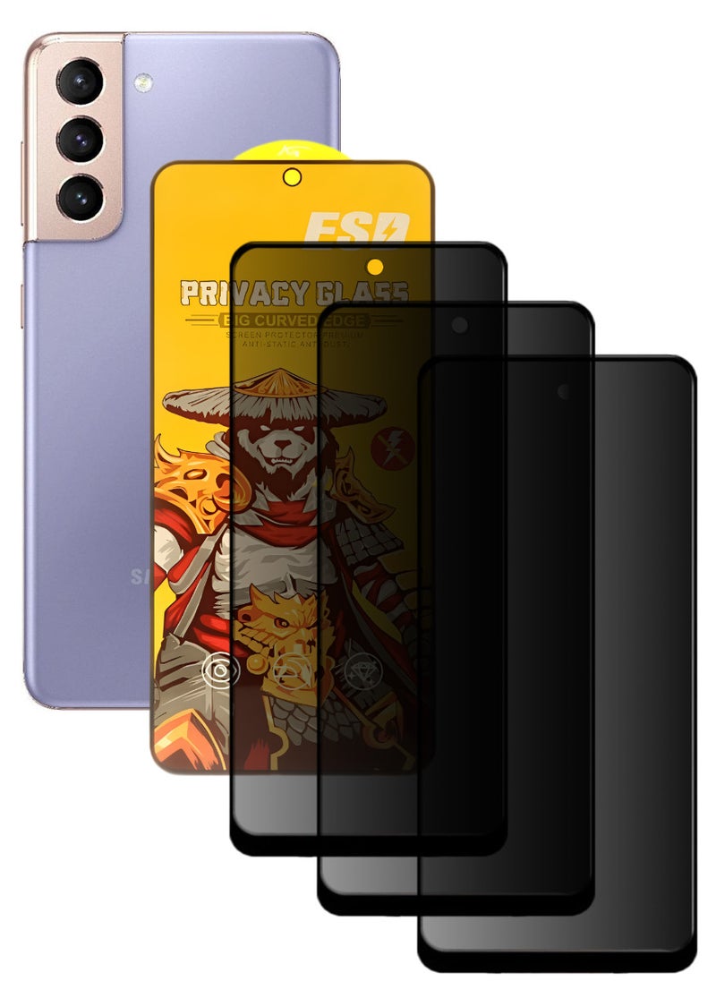 ESD 3 Pieces Tempered Dustproof Privacy Glass Screen Protector Compatible For Samsung Galaxy S21 Plus - Image 1