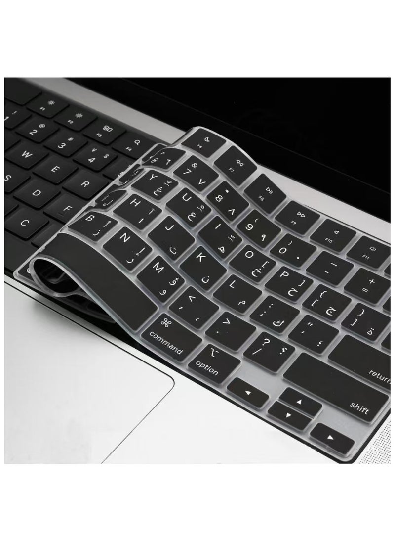 Captaintech Silicone Keyboard Cover for MacBook Air/Pro 13" – Arabic & English Layout | Compatible with Retina & Non-Retina Models (Excludes A1932)  - Image 2