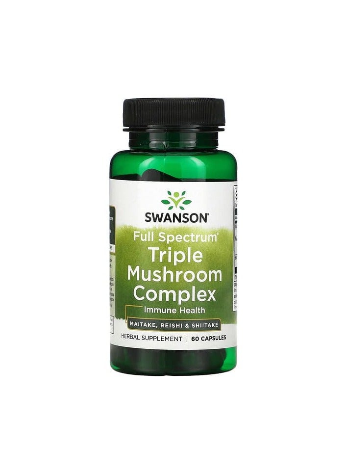 SWANSON Full Spectrum Triple Mushroom Complex, 60 Capsules