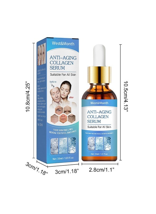 West&Month - Anti-Aging Collagen Serum，Botox Stock Solution Facial Serum,Botox Facial Serum for Women,Vitamin C Serum & Collagen Face Serum for Reducing Fine Lines & Wrinkles,Nourishing and Plump Skin 30ml - Image 1