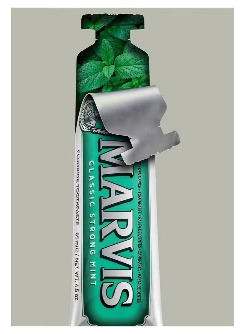 مارفيس معجون أسنان كلاسيك سترونغ منت 85 مل – انتعاش قوي، إزالة البلاك وابتسامة بيضاء لامعة - Image 4