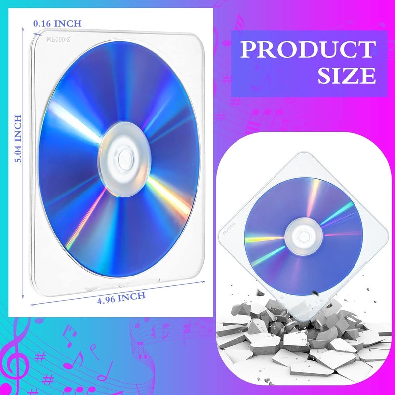 Macarrie 50 Pcs Slim Clear Transparent CDDVD Case  PP Poly Plastic Jewel Cases for Discs - Image 2