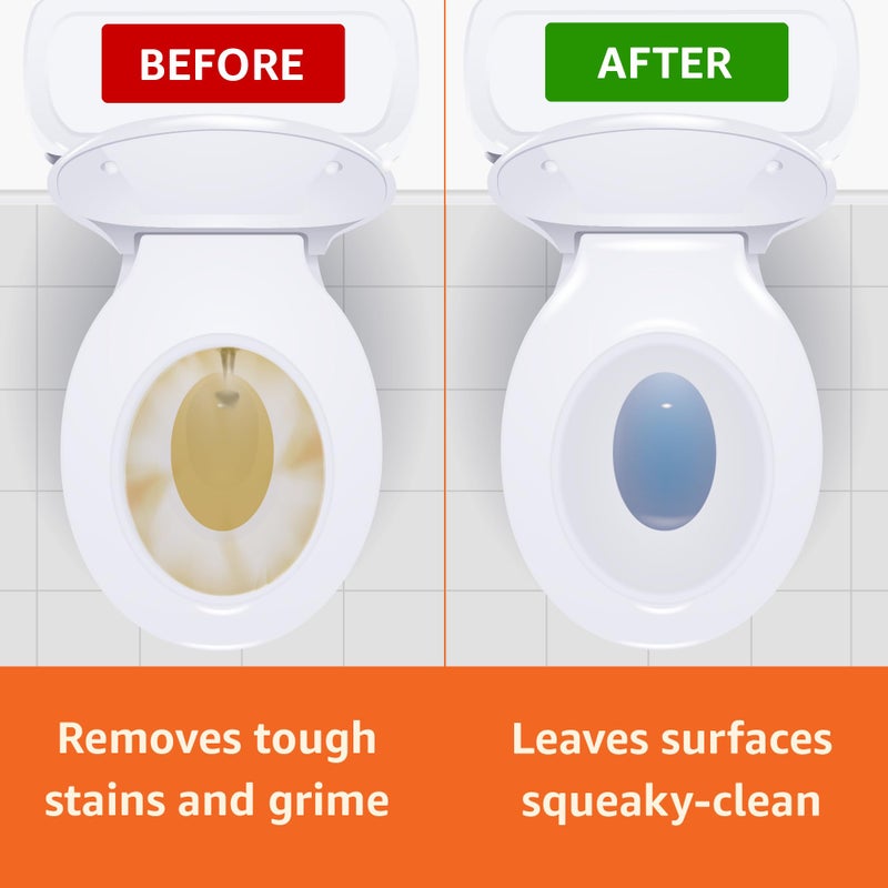 منظف وعاء المرحاض من أمازون بيسكس مع تركيبة لاصقة، مبيض، رائحة منعشة، 24 أونصة سائلة، عبوة من 2 - Image 5