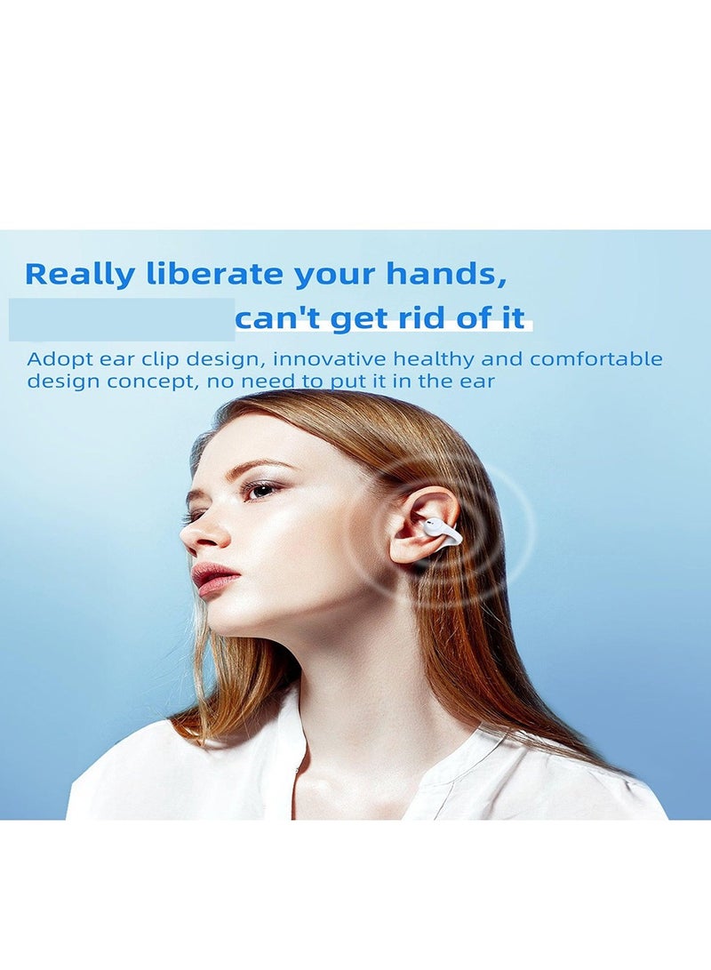 أونيكوما سماعات أذن بلوتوث لاسلكية حقيقية بمشبك للأذن، سماعات أذن رياضية تعمل بالتوصيل الهوائي مع ميكروفون لإلغاء الضوضاء أثناء المكالمات، باللون الأبيض - Image 5