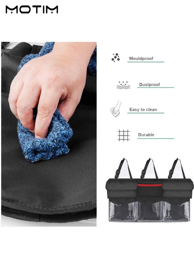 Motim Car Trunk Organizer with Storage Pockets, Back Seat Hanging Bag Foldable Trunk Cargo Storage Car Organizer with 6 Large Pockets 3 Adjustable Straps for SUV MPV VAN  - Image 5